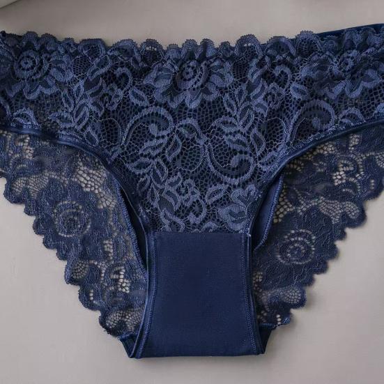 Chiloți din dantelă pentru femei, fără cusături, cu talie medie, lenjerie intimă sexy din dantelă florală, chiloți invizibili