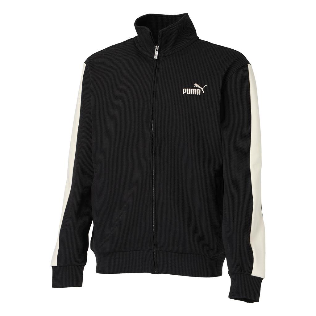 Casual Sports Blouson Outerwear CORE HERITAGE Waffle Track Jacket 686847 25 Color Black [PUMA] Men's Spring/Summer (01)