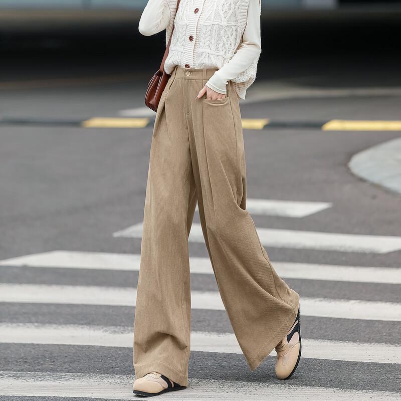 Demana Women's Winter Corduroy Wide-Leg Pants