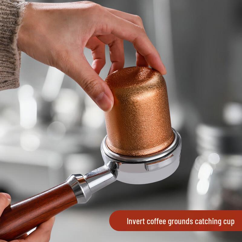 Shangqi 304 Stainless Steel Coffee Dosing Cups with Lids (2-Pack)