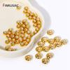 Wholesale 18K Gold Plated Round "Smart" Beads with Silicone Insert For Chain Positioning Ball End Beads Jewelry Making Findings