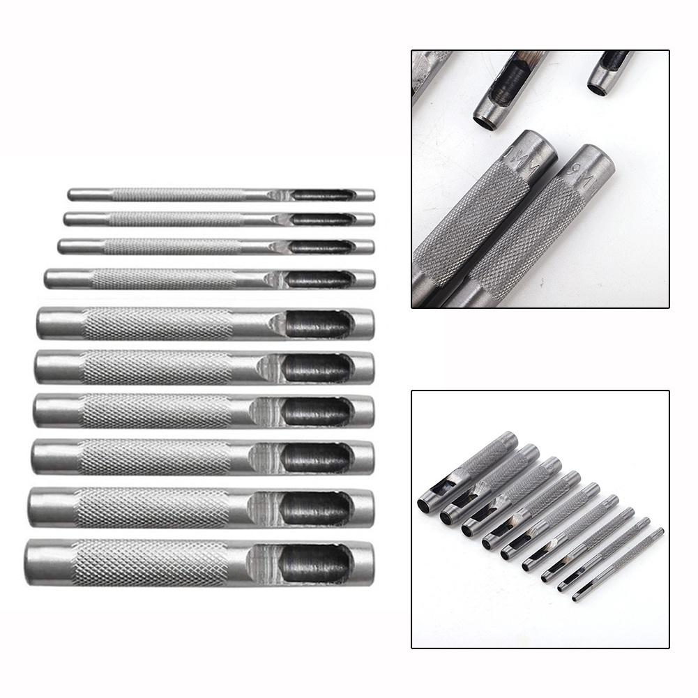10pcs Leather Hole Punching Tools Leather Hollow Drilling Puncher Kit 1-10mm Clothing Leathercraft DIY Accessories