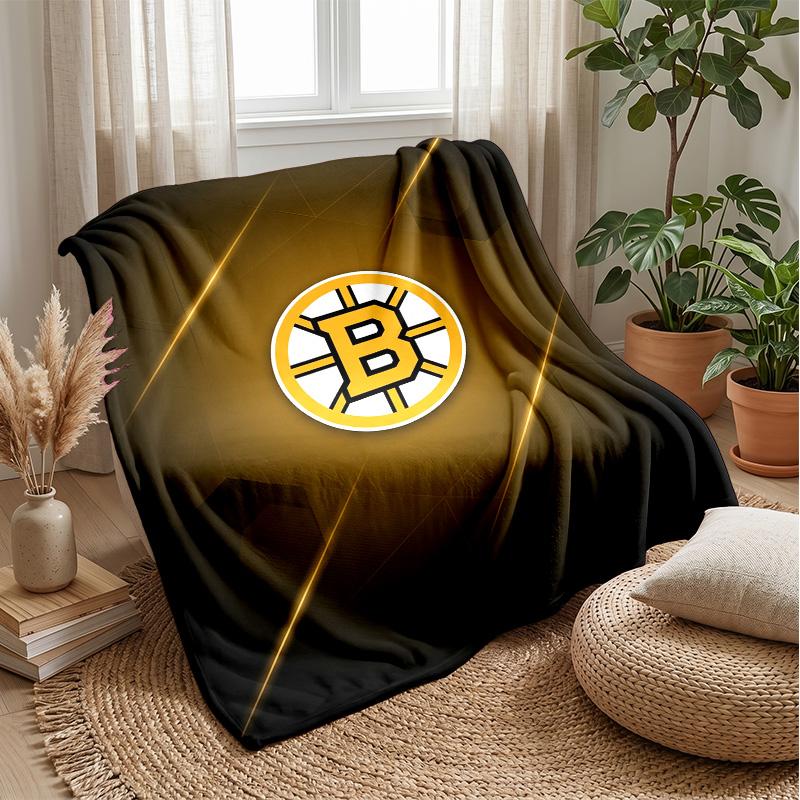 Coperta in Flanella e Pile Boston Bruins Coperta Calda e Accogliente per Divano, Letto, Viaggio Uso in Tutte le Stagioni