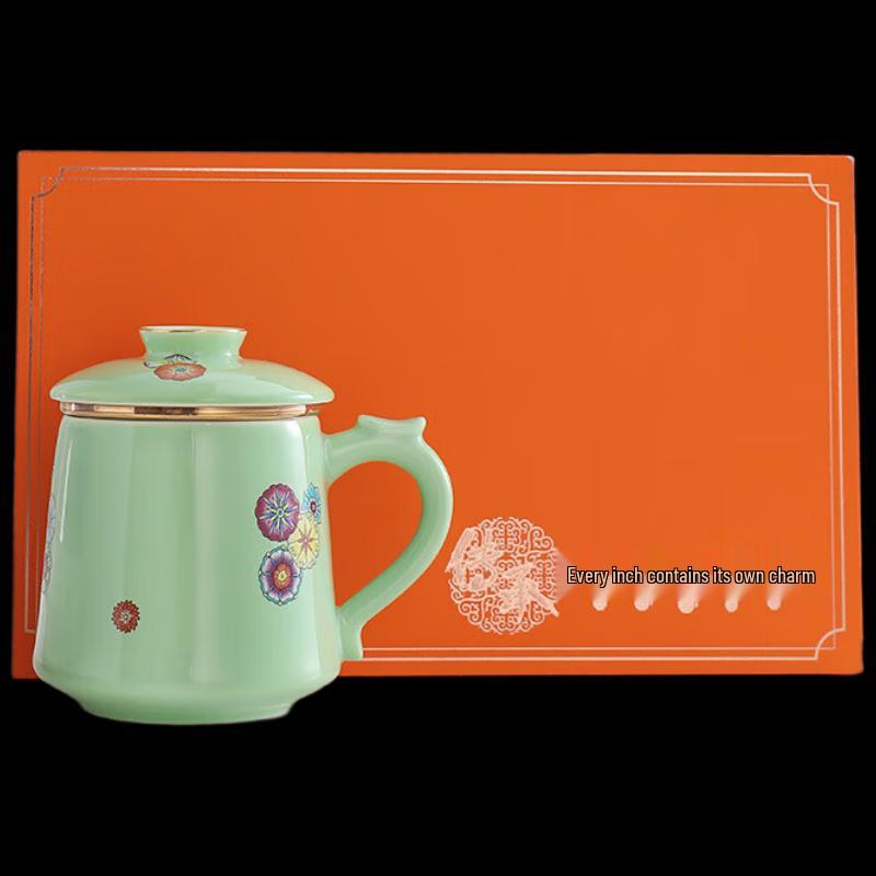 Chaxun Ceramic Tea Infuser Mug with Lid