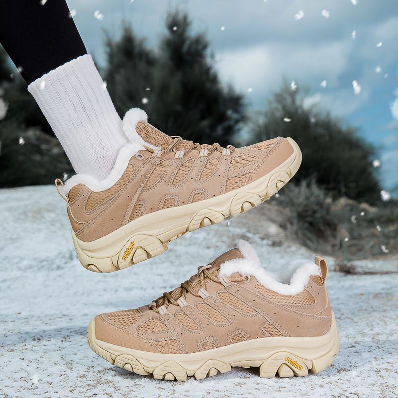 TUINANLE Women Cotton Shoes Winter Casual Plush Warm Snow Boots Female Outdoor Non-Slip Lace Up Walking Sneakers Men