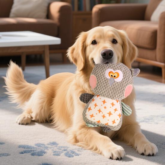 Plush Animal Dog Chew Toy Boredom Stress Relief Squeaky Frog Cat Rabbit Plushie Bite Resistant Dog Teething Cleaning Interactive Animal Toy