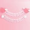 2 Pcs Pre Strung Pink Gingham Sweet Baby Girl Banner Pink Girl Baby Shower Banner Decorations for Gender Reveal Party Decor Supplies Table Wall