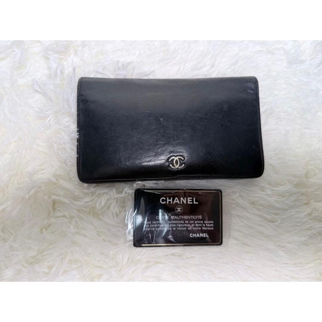 Used CHANEL Bi-fold wallet Black Coco Mark
