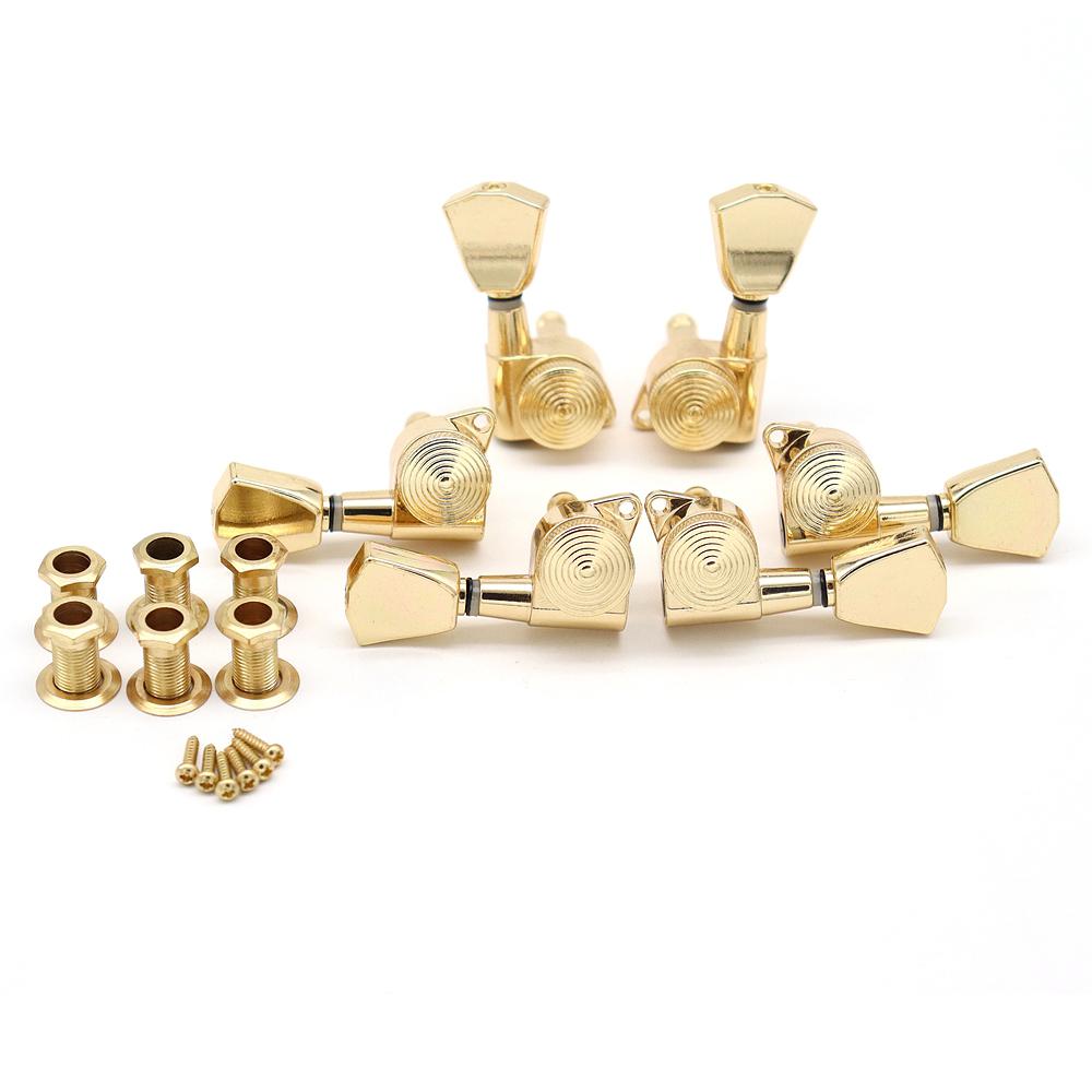 

1set Guitar Tuning Peg JIN HO JN04 Gold Lock Peg Keystone Type 3R3L Locking Tuners For LP Guitar