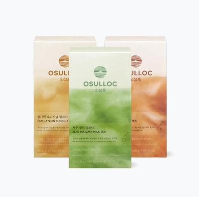 Osulloc Milchtee 3er-Set – Matcha, Honigschwarz, Grüntee Instant-Sticks