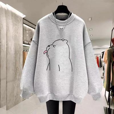 Sudadera para Mujer Oversize con Capucha de Forro Polar Engrosada Holgada Cuello Semi-alto Casual Pulóver Manga Larga Sudadera de Invierno Top