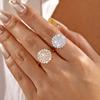 Luxury Elegant Big Flower Zircon Ring for Women Sparkling Cubic Zirconia Sunflower Finger Rings Wedding Promise Bridal Jewelry