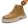 Leather high-top velvet thick-soled Martin boots retro trend lace-up tooling boots men's thickened warm leather boots