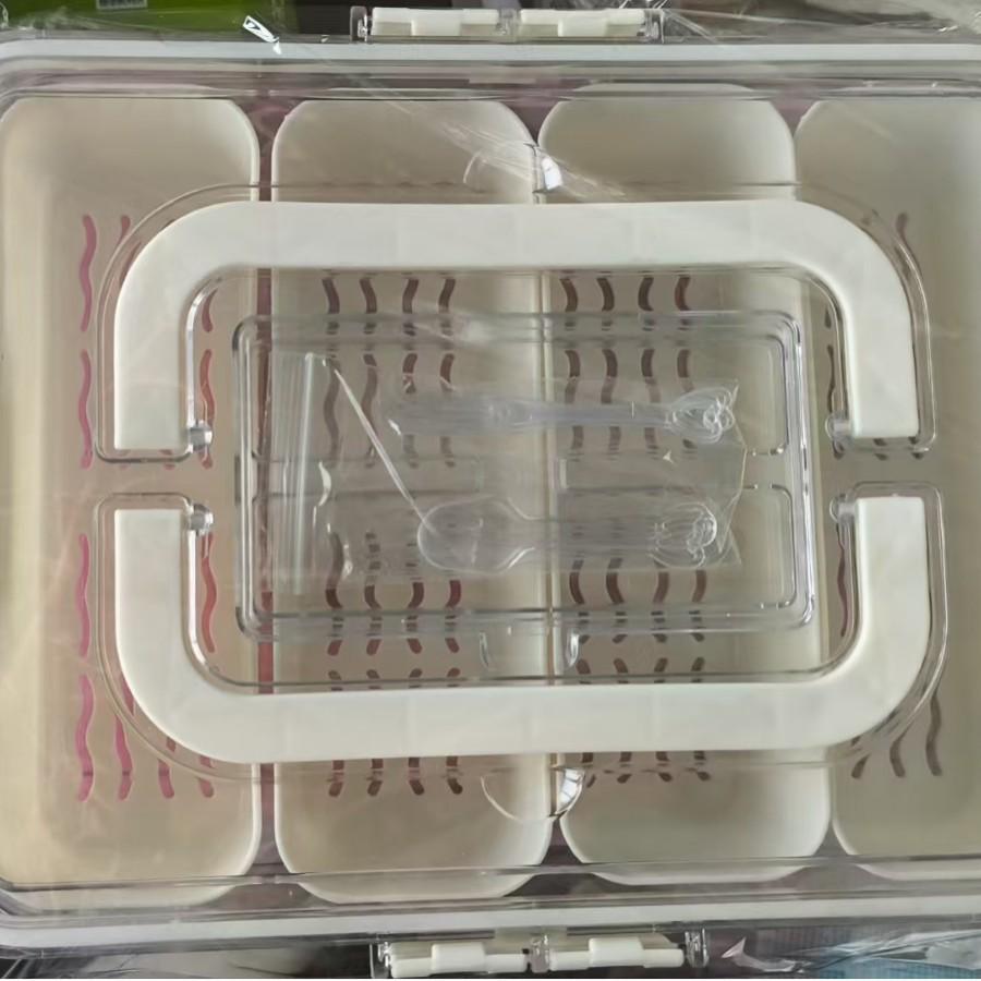 Airtight 8-Compartment Seasoning Box with Lid for Kitchen and Refrigerator Storage