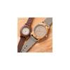 Nafuka NFK-76100 Wooden Case Analog Quartz Watch Leather Strap Lightweight Unisex Pair Watch