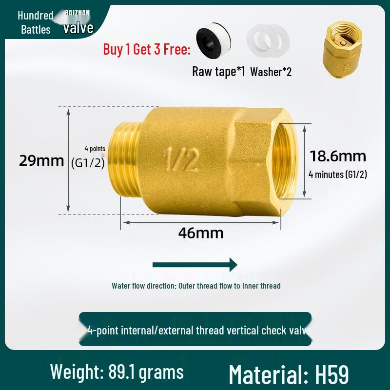 Bathroom Toilet Anti-Backflow Check Valve for Water Pipes