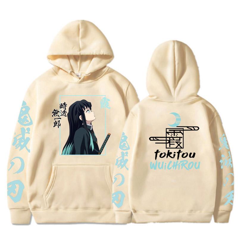 Demon Slayer Tokitou Muichirou Anime Hoodies Top Spring Autumn Japanese Style Hoodie Loose Casual Style Unisex Sweatshirt