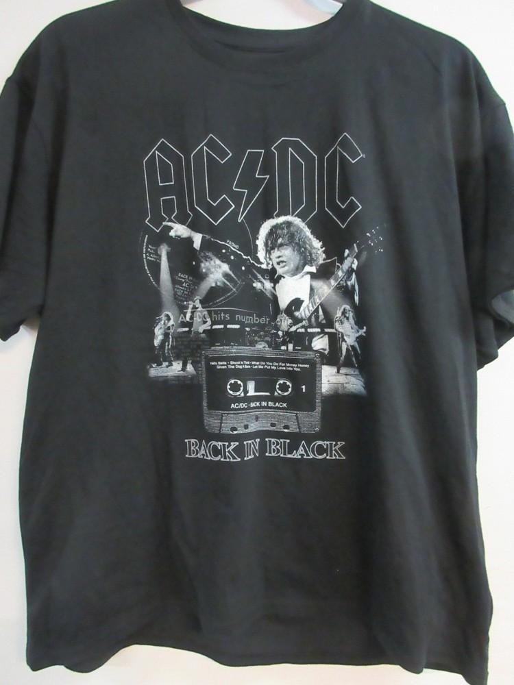 AC DC ОФИЦИАЛЬНЫЙ МЕРЧ ЧЕРНЫЙ КАССЕТНАЯ ГРУППА КОНЦЕРТ МУЗЫКА 2XL XXL Унисекс Футболка XXL 1990₽