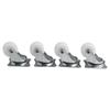 Parts Swivel Casters Warehouses Wheel White Silver 250G Mount Ball With Rubber Bearing Wheels Material Handling