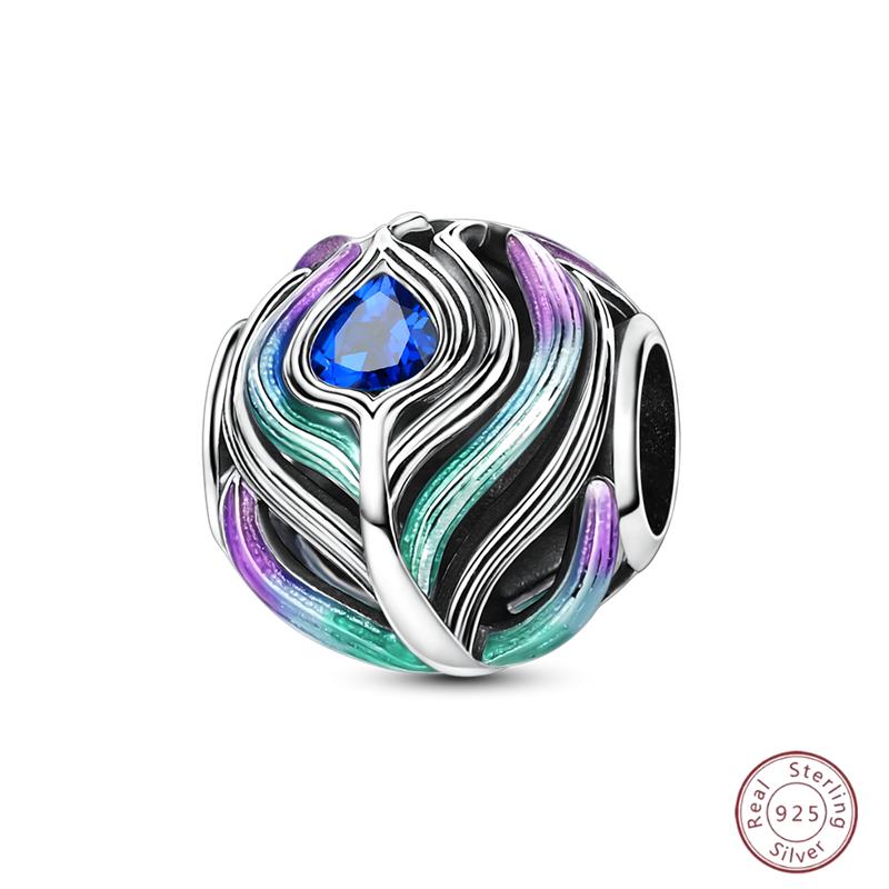 New Original Copper Beaded Bow Charm Blue Beads For Women Exquisite Diy Birthday Jewelry Gifts