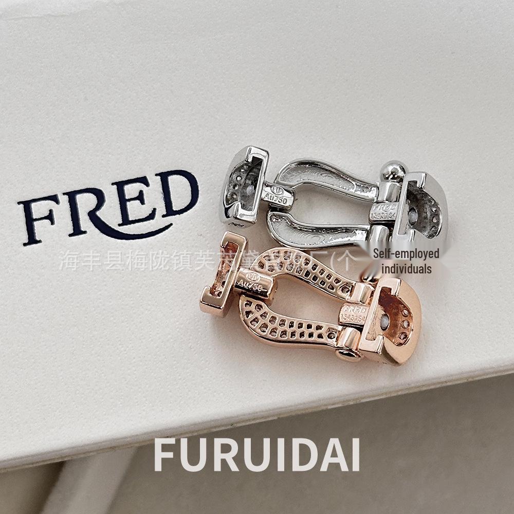 Fei Jia Horseshoe & Eight-Character Buckle Diamond Nylon Bracelet for Couples