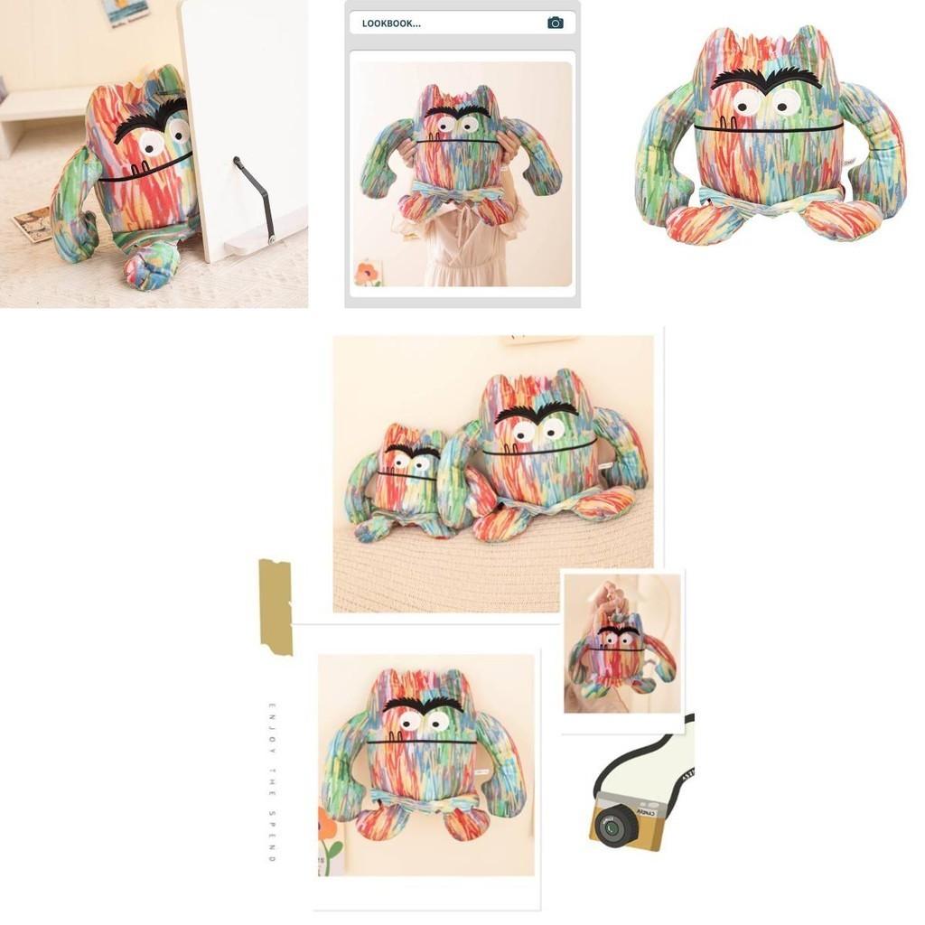 Colorful Monster Plush Toy For Children Emoticon Expression Design 15cm 25cm 35cm