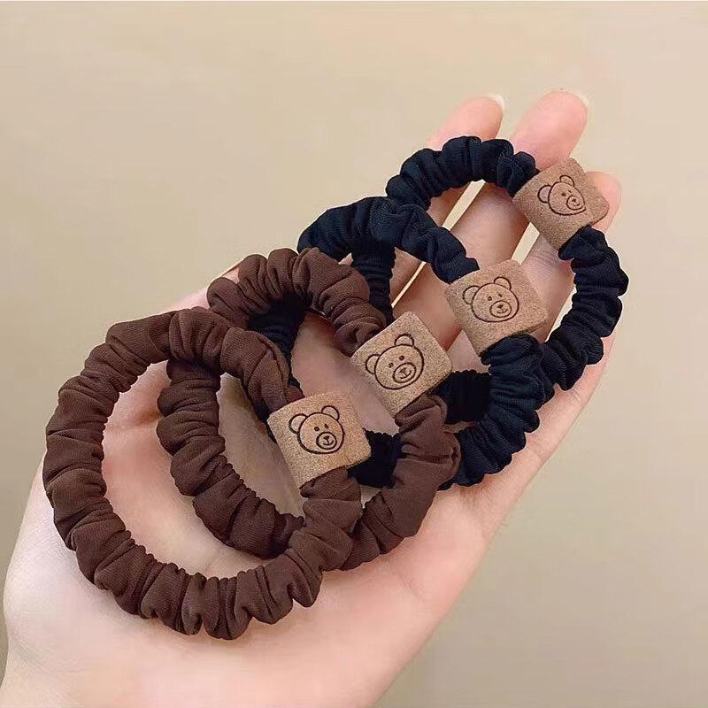 Xiangwan Hair Ties, 4 Pack, High Elasticity Rubber Bands for Women, Durable And Cute Bear-Shaped Hair Ties, Everyday Hair Bands