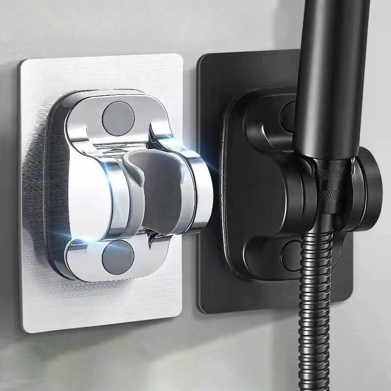 1Pc Wall Mounted Strong Adhesive Shower Head Bracket Abs Waterproof Adjustable Bathroom Shower Bracket Easy To Install Base