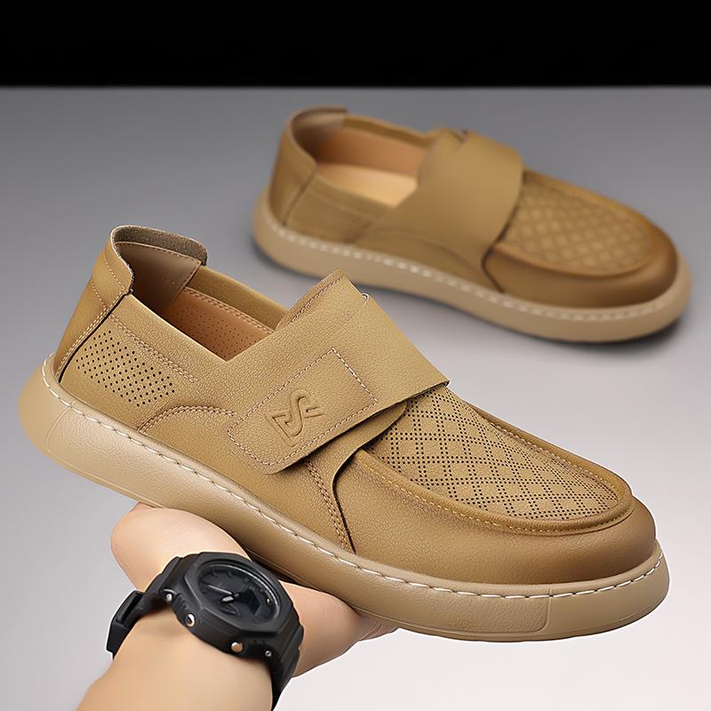Fashion 2025 New Moccasin Footwear High Quality Men Leather Casual Shoes Outdoor Comfortable Walking Shoes Classic Ankle Non-slip Flats