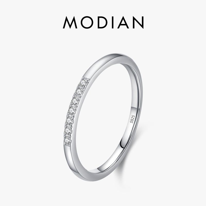 Minimalismo Argento Sterling 925 Semplice Opale Blu Impostazione Pavé Anello Dito alla Moda Impilabile Gioielli da Matrimonio Per Donna Regalo