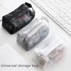 Handlicher quadratischer Netz-Kosmetikbeutel Mini-Kulturbeutel Federmäppchen Münzbeutel Tasche Schlüssel Lippenstift Kopfhörer Organizer