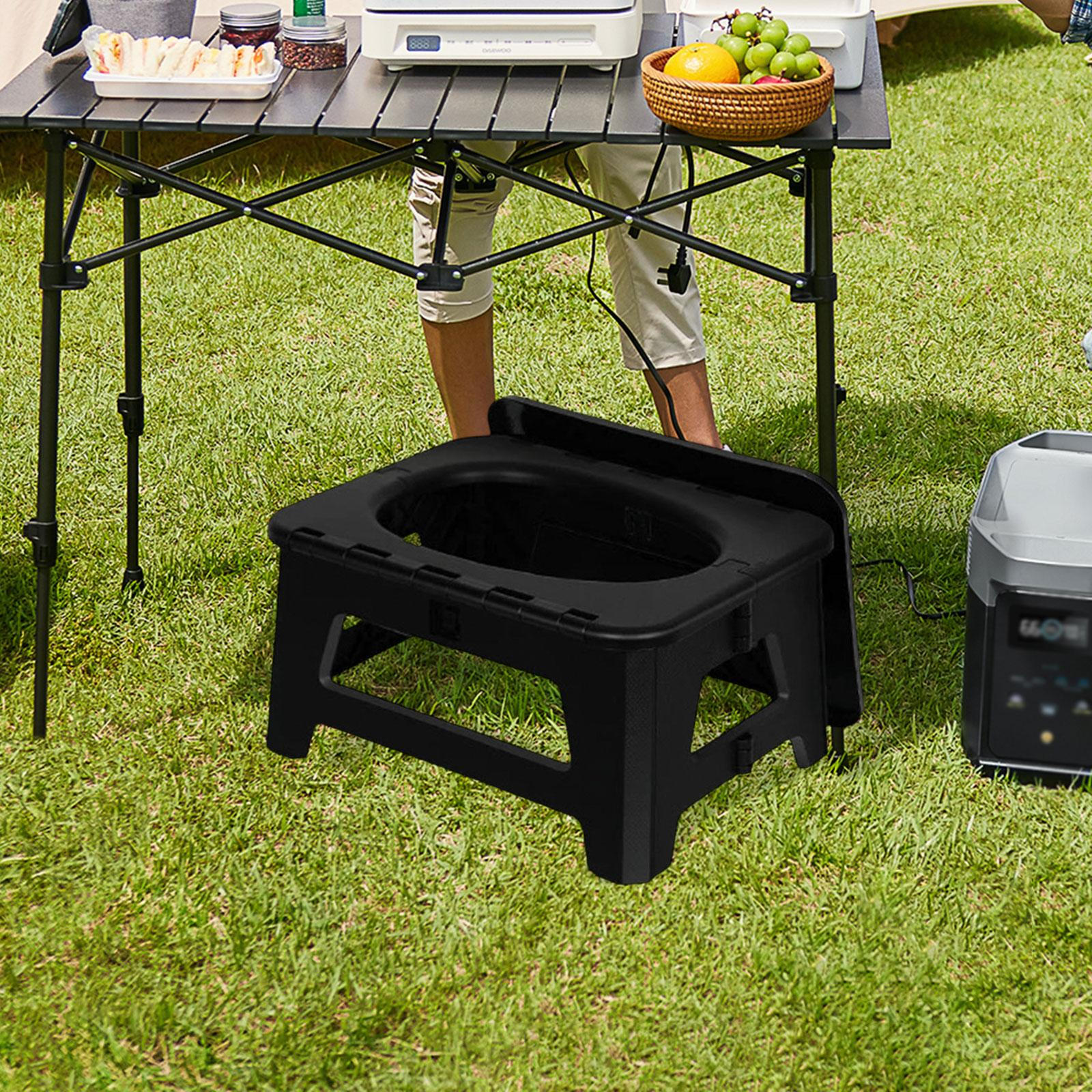 

Кемпинговый складной туалет, многофункциональный аварийный устойчивый, ящик для хранения, складной горшок для S black