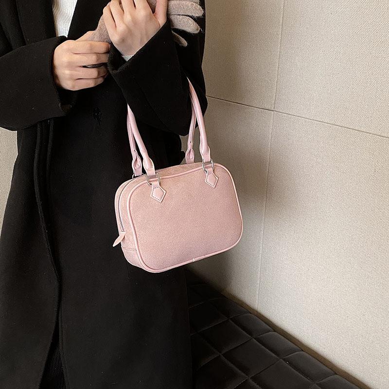 Trendy Korean Style Popular Handbag Box 2023 New Winter Shoulder Crossbody Bag Pink