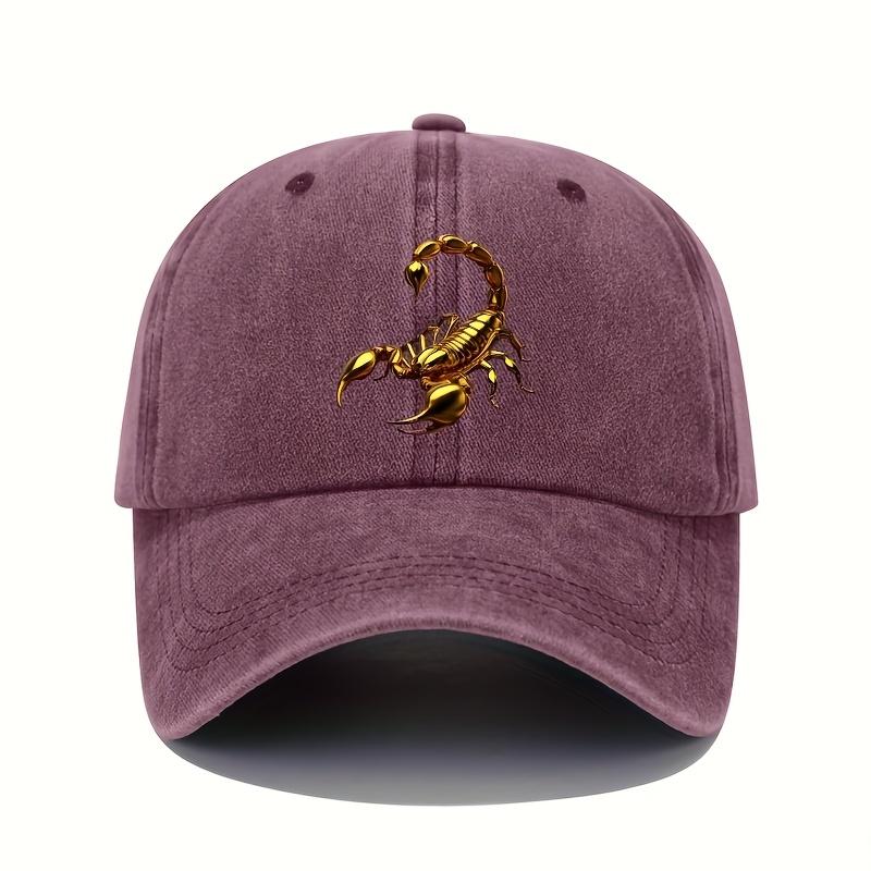 Golden Scorpion Printed Baseball Hat Retro Lightweight Washable Hat Adjustable for Men