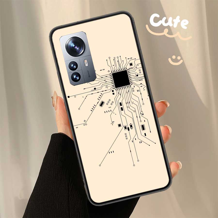 The Transmission line Diagram of The Chip Phone Case For Xiaomi Poco X7 X6 X5 X4 X3 GT NFC M4 M5 Pro 5G M3 Mi F6 F5 F4 F3 F2 F1