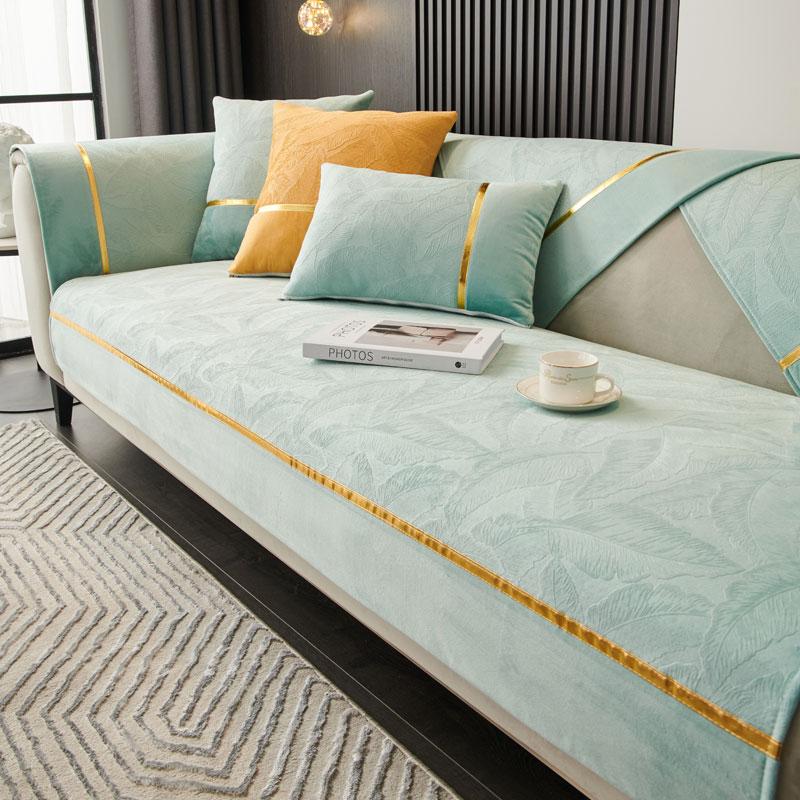 

Роскошный чехол для дивана с тиснением, защита для мебели, 2-3-местный золотой ремешок для кожаного дивана, чехол для кресла, нескользящая подушка для дивана Cushion cover45x45cm