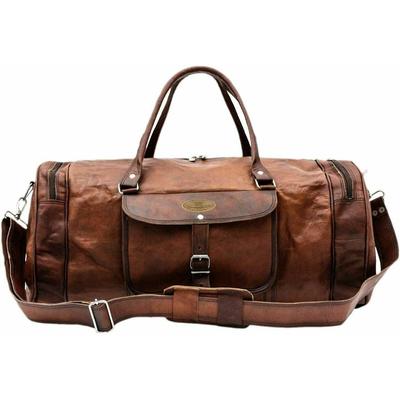 Large  Unisex Travel Bag Genuine Vintage Leather Duffel Weekend Gym Overnight