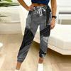 Summer Ladies  Cowboy Aging Printed Sweatpants Loose Fit Drawstring Joggers Elastic Cuff Daily Casual Pants