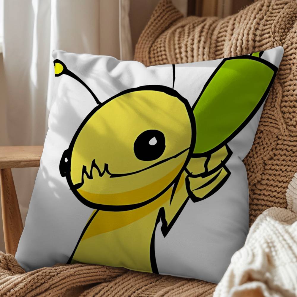 Game Big Battle AAlien Hominid Pillow Case Square DoubleSided Printing Short Plush Sofa Cushion Cover Bedroom Bedside Pillow