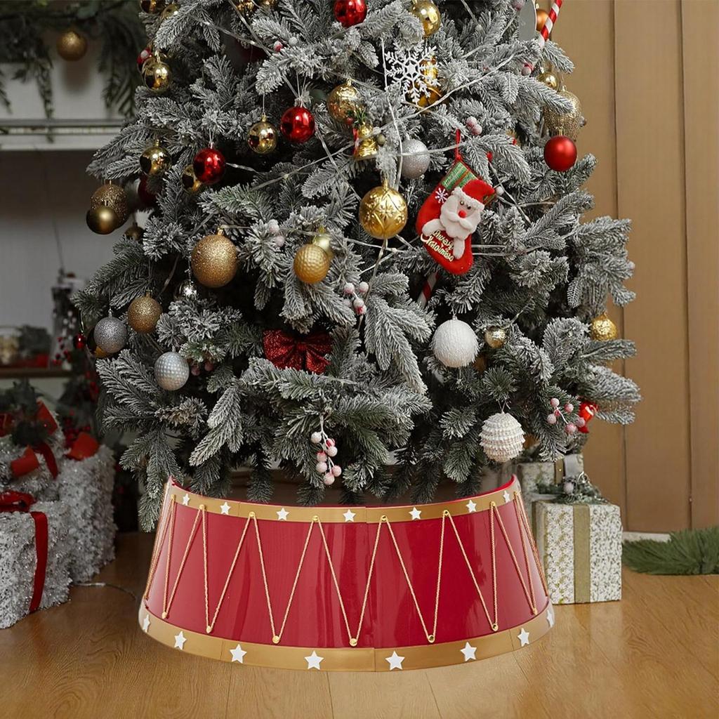 Tree Collar 65cm Artificial Christmas Tree Ring Basket Skirt Home Decor For Indoor Outdoor Living Room Fireplace Porch Patio