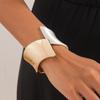 Salircon Irregular Geometric Open Spring Bangles for Women 2026 Trend Punk Smooth Metal Wide Bracelet Party Jewelry