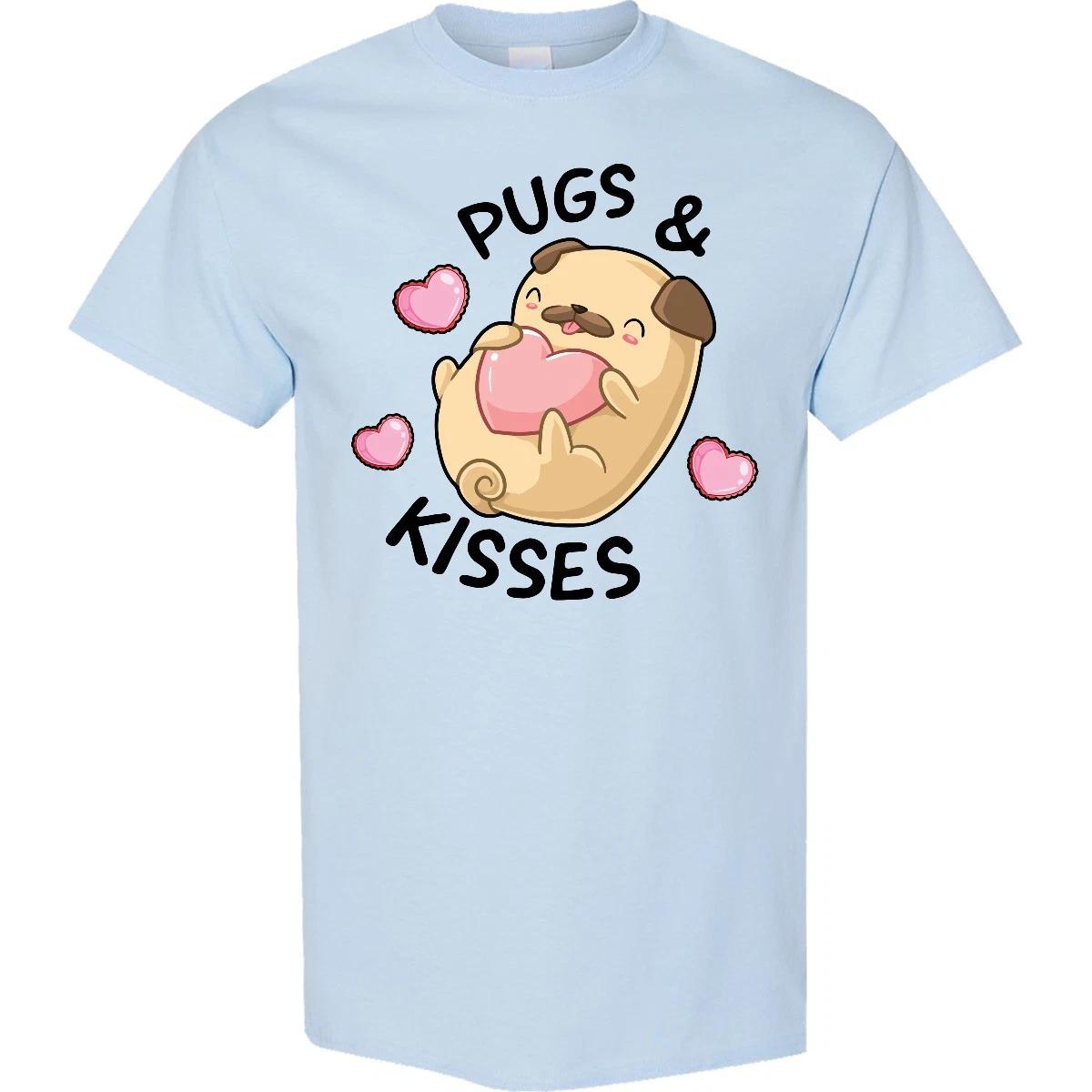 Inktastic Valentines Day Pugs & Kisses With Hearts T-Shirt Kids I Love Dogs Dog 140
