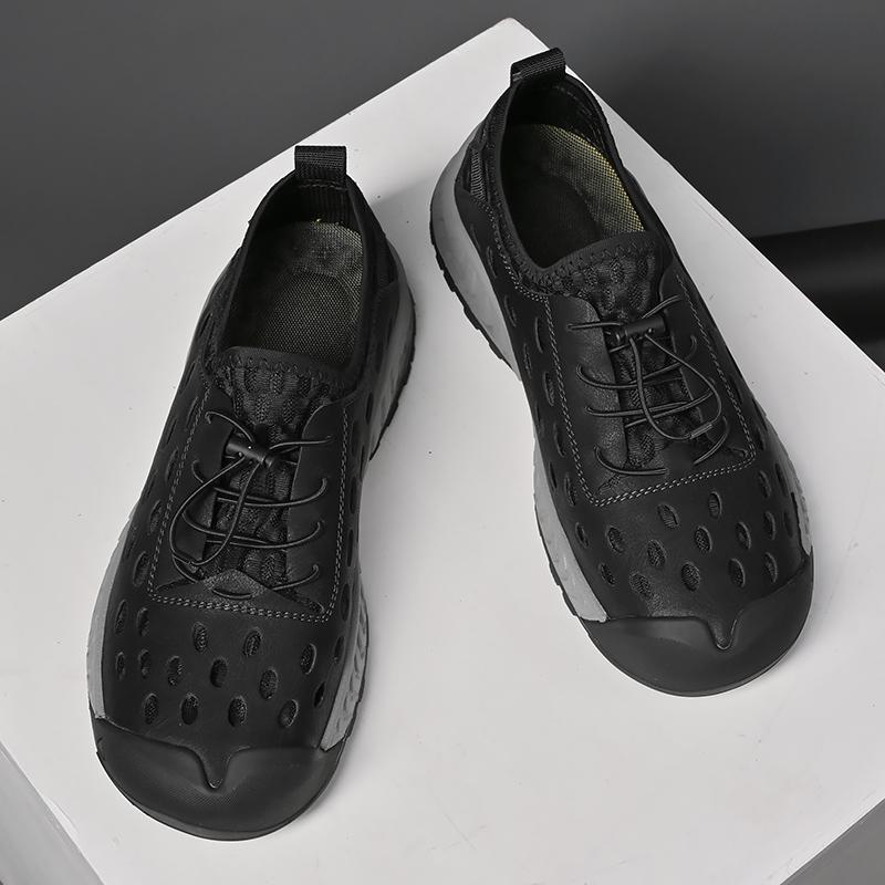 38-46 Summer Men's Large Handcrafted Mesh Breathable Hole Shoes Outdoor Casual Running Shoes Hiking Shoes