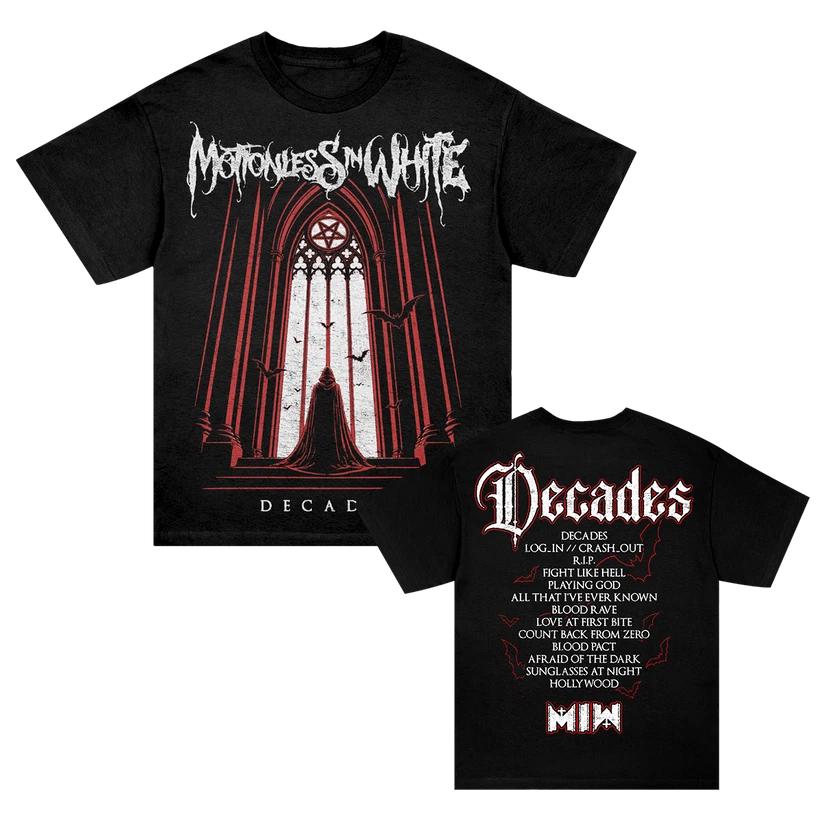 

New!! Motionless in White Band Tracklist Tour Dates T-T-Shirt Reprint 4XL