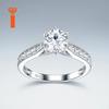 Spot Inventory Available Six Prong 1ct Round Moissanite Ring Graduated Multi Size Pave Split Shank S925 Silver Rings