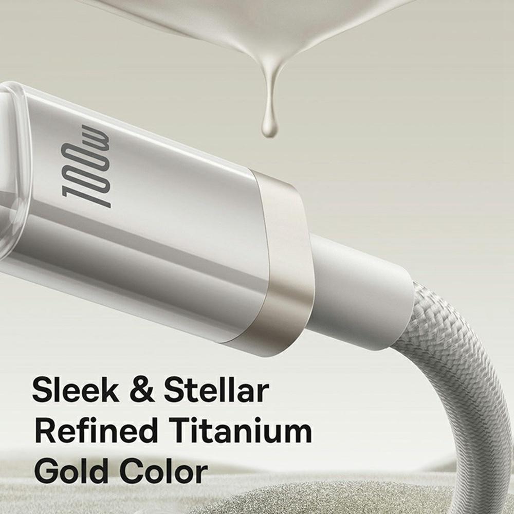 BASEUS 1m Titanium Alloy Fast Charging Cable USB-C to USB-C 100W Nylon Braided Wire