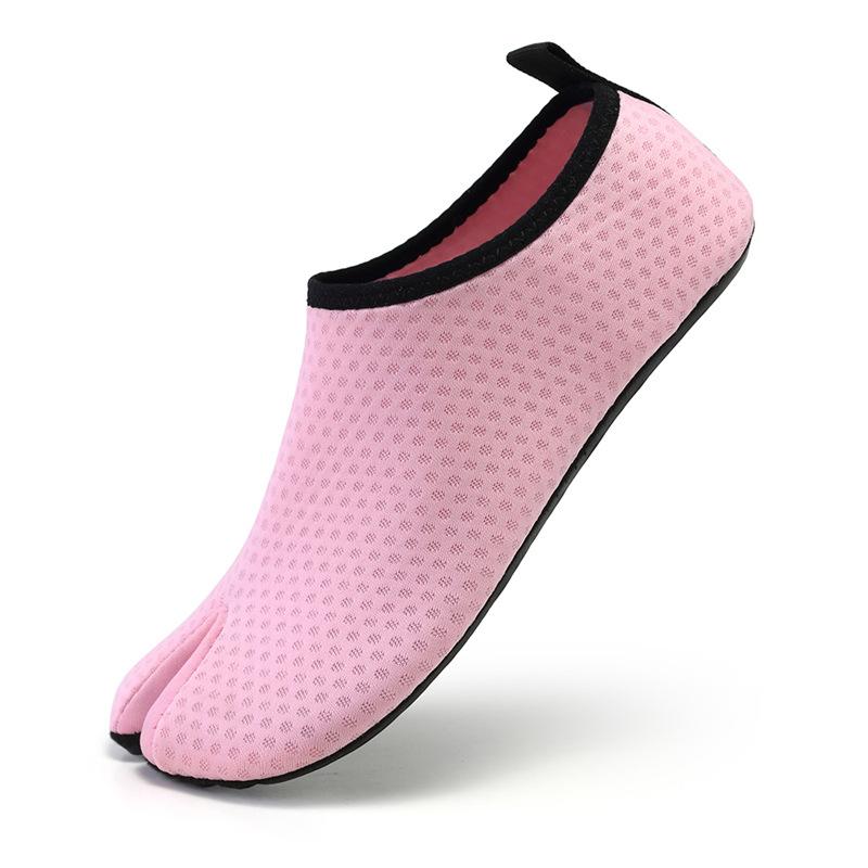 

D05 Swimming Shoes Men Women Fly Woven Elastic Mesh Surface Clip Toe Water Upstream Indoor Yoga Large Size 48-49 розовый