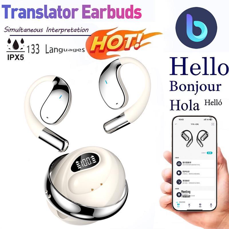 

AI Smart Translation Bluetooth Earbuds with Open-Ear Sporty Design, Ultra-Long Battery Life, and Comfortable Fit