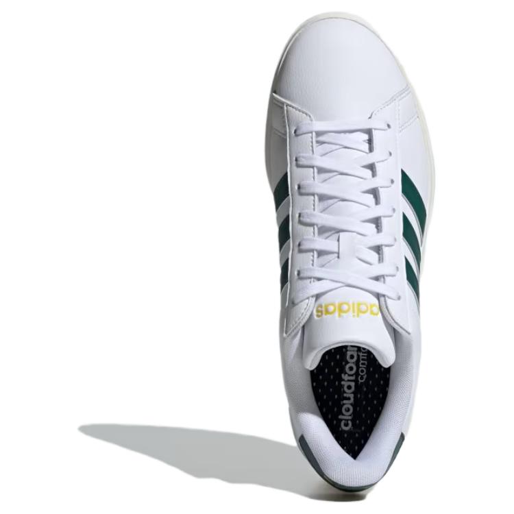 Adidas Grand Court White Collegiate Green Unisex Sneakers Cloud-White Utility-Yellow ID1171