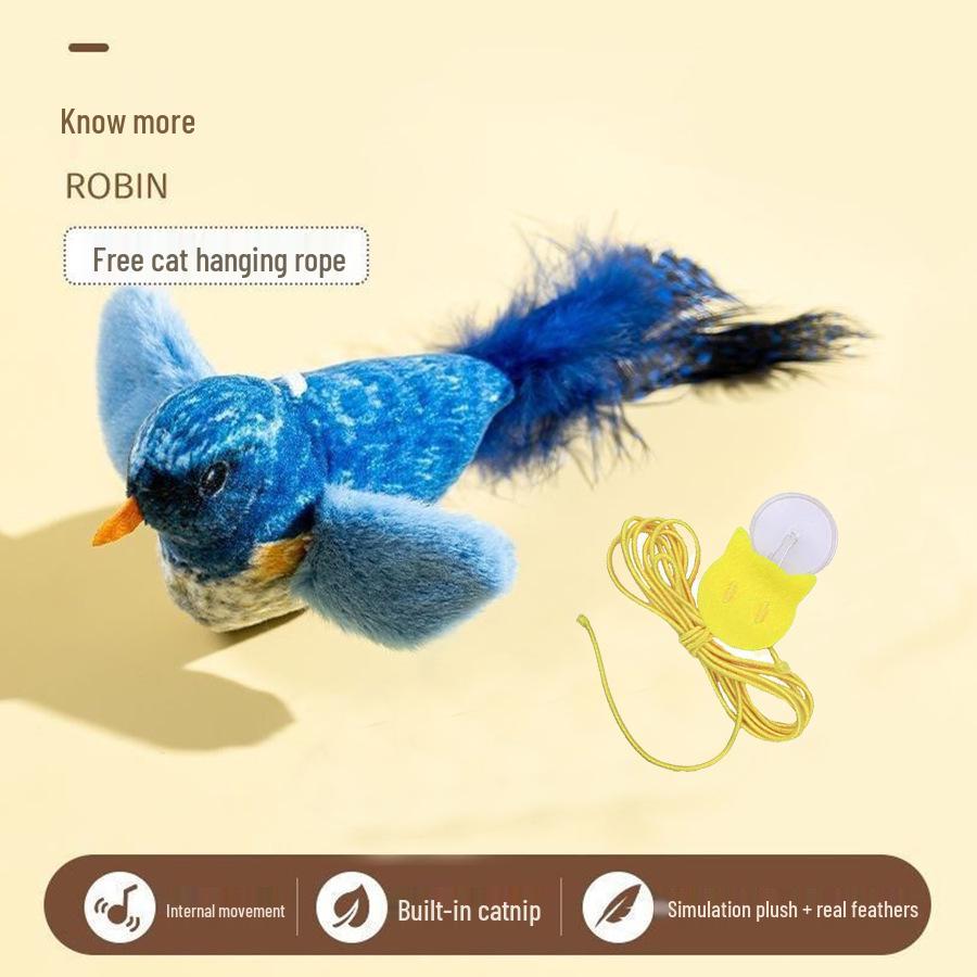 

Щебечущая игрушка для кошек и птиц: Саморазвлечение, Устойчивый к укусам, Дразнилка с перьями для снятия скуки